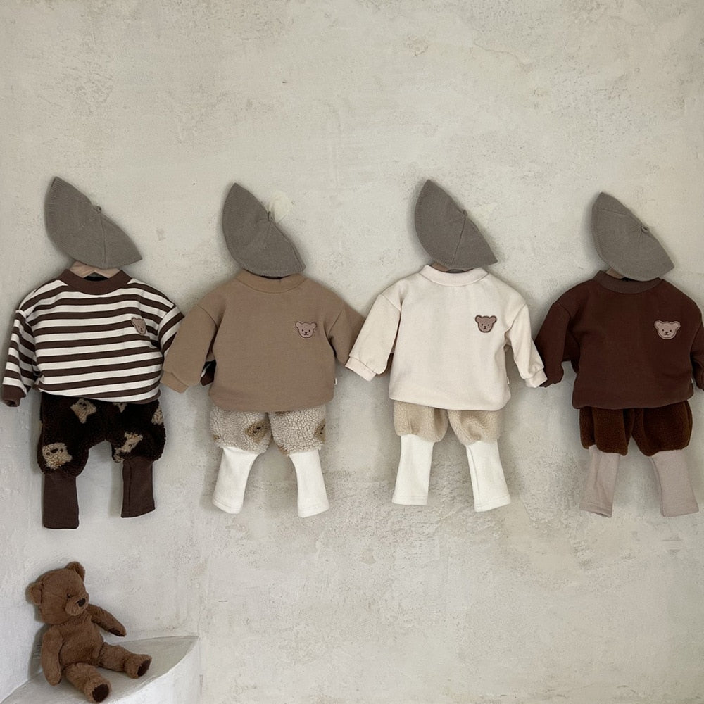 -☺︎ ベビー くま ベア 裏フリース 厚手 スウェット トレーナー - mamahalo shop - トレーナー・フーディ -  べビー服 - 子供服 - 男の子 - 女の子