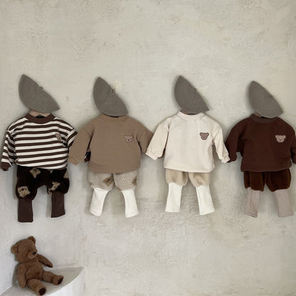 -☺︎ ベビー くま ベア 裏フリース 厚手 スウェット トレーナー - mamahalo shop - トレーナー・フーディ -  べビー服 - 子供服 - 男の子 - 女の子