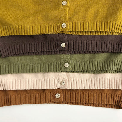 -キッズ ニット シンプル ベーシック カーディガン - mamahalo shop - カーディガン・パーカー -  べビー服 - 子供服 - 男の子 - 女の子