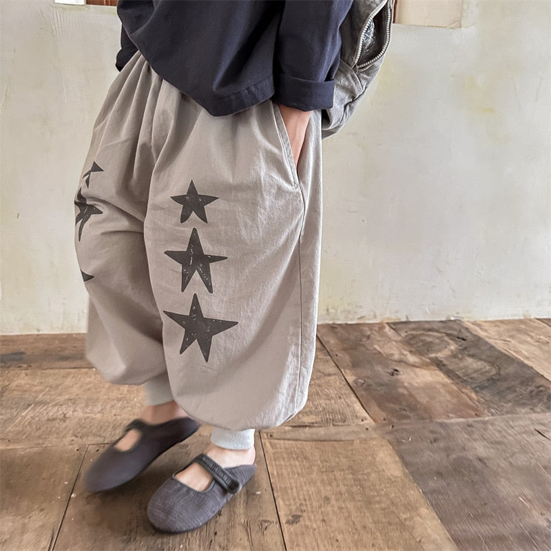-キッズ 星 スター ルーズ ハーレム パンツ【mh0001217】 - mamahalo shop - ロングパンツ・スウェットパンツ -  べビー服 - 子供服 - 男の子 - 女の子