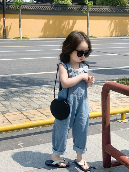 -キッズ デニム オーバーオール サロペット タンクトップ【mh0001408】 - mamahalo shop - オーバーオール -  べビー服 - 子供服 - 男の子 - 女の子