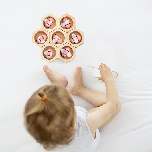 -ベビートイ 知育玩具 おもちゃ 木製 蜂 巣 ブロック パズル マッチング【mh0000992】 - mamahalo shop - DIY Toy・知育玩具 -  べビー服 - 子供服 - 男の子 - 女の子