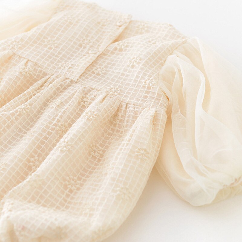 -ベビー チェック メッシュ チュチュ リボン 長袖 ロンパース - mamahalo shop - 長袖ロンパース -  べビー服 - 子供服 - 男の子 - 女の子