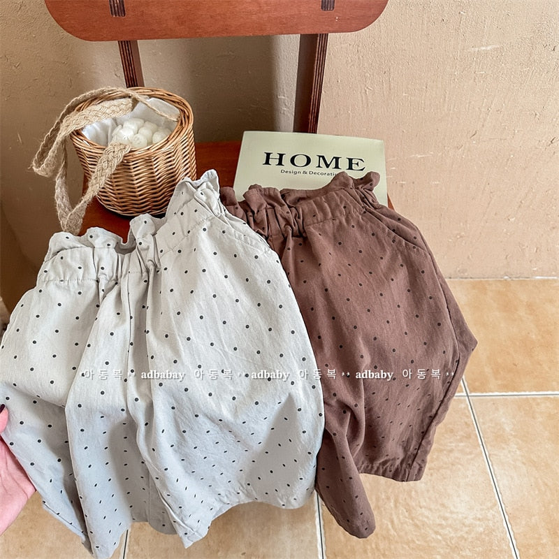 -キッズ みずたま 水玉 ルーズ ワイド パンツ ズボン - mamahalo shop - ロングパンツ・スウェットパンツ -  べビー服 - 子供服 - 男の子 - 女の子