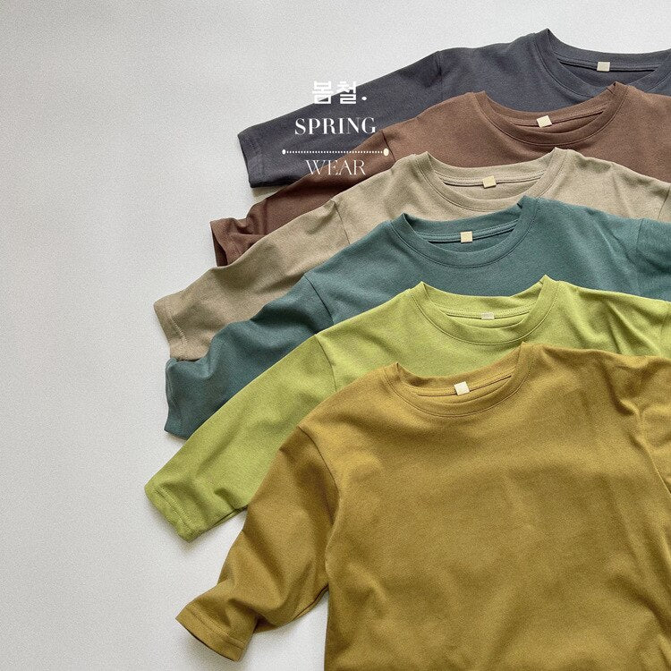 -キッズ シンプル ベーシック 長袖 Tシャツ トップス【mh0001232】 - mamahalo shop - 長袖Tシャツ -  べビー服 - 子供服 - 男の子 - 女の子