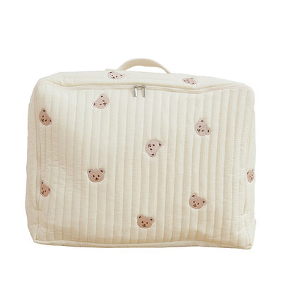 -キルティング 刺繍 おむつポーチ ママバッグ 鞄 くま ベア オリーブ チューリップ チェリー りす【mh0001464】 - mamahalo shop - おむつポーチ -  べビー服 - 子供服 - 男の子 - 女の子