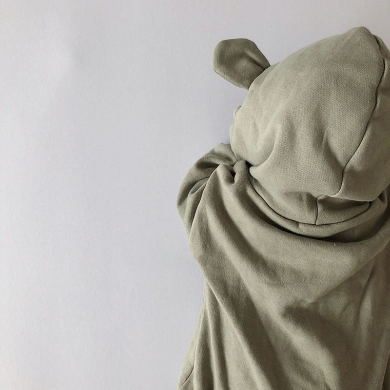 -ベビー くま耳 フーディ 長袖 ロンパース - mamahalo shop - 長袖ロンパース -  べビー服 - 子供服 - 男の子 - 女の子