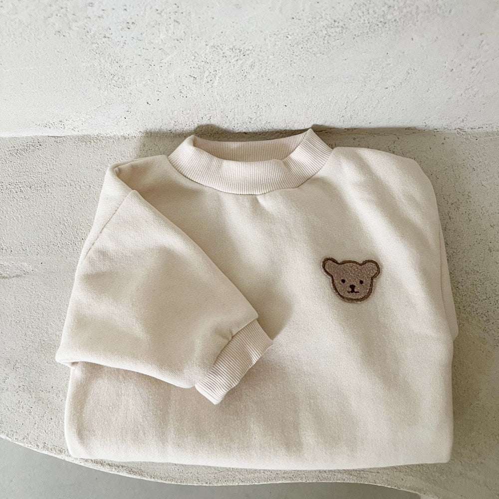 -☺︎ ベビー くま ベア 裏フリース 厚手 スウェット トレーナー - mamahalo shop - トレーナー・フーディ -  べビー服 - 子供服 - 男の子 - 女の子