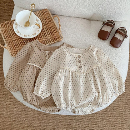 -ベビー レース 長袖 ロンパース ボディスーツ - mamahalo shop - 長袖ロンパース -  べビー服 - 子供服 - 男の子 - 女の子