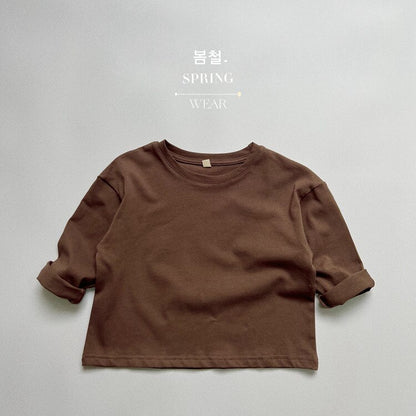 -キッズ シンプル ベーシック 長袖 Tシャツ トップス【mh0001232】 - mamahalo shop - 長袖Tシャツ -  べビー服 - 子供服 - 男の子 - 女の子