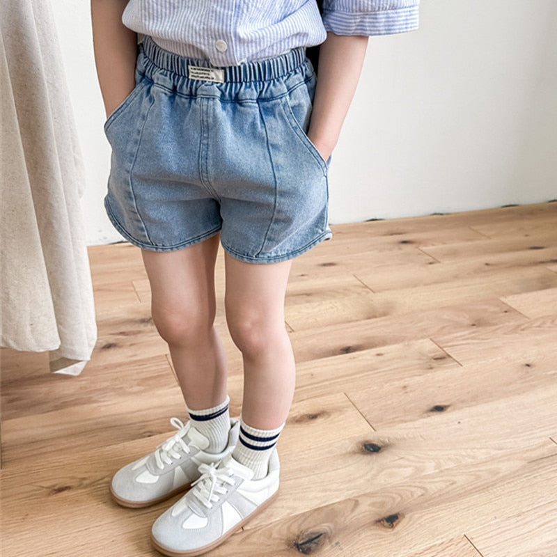-キッズ デニム ショートパンツ ジーンズ パンツ - mamahalo shop - ハーフパンツ・ショートパンツ -  べビー服 - 子供服 - 男の子 - 女の子