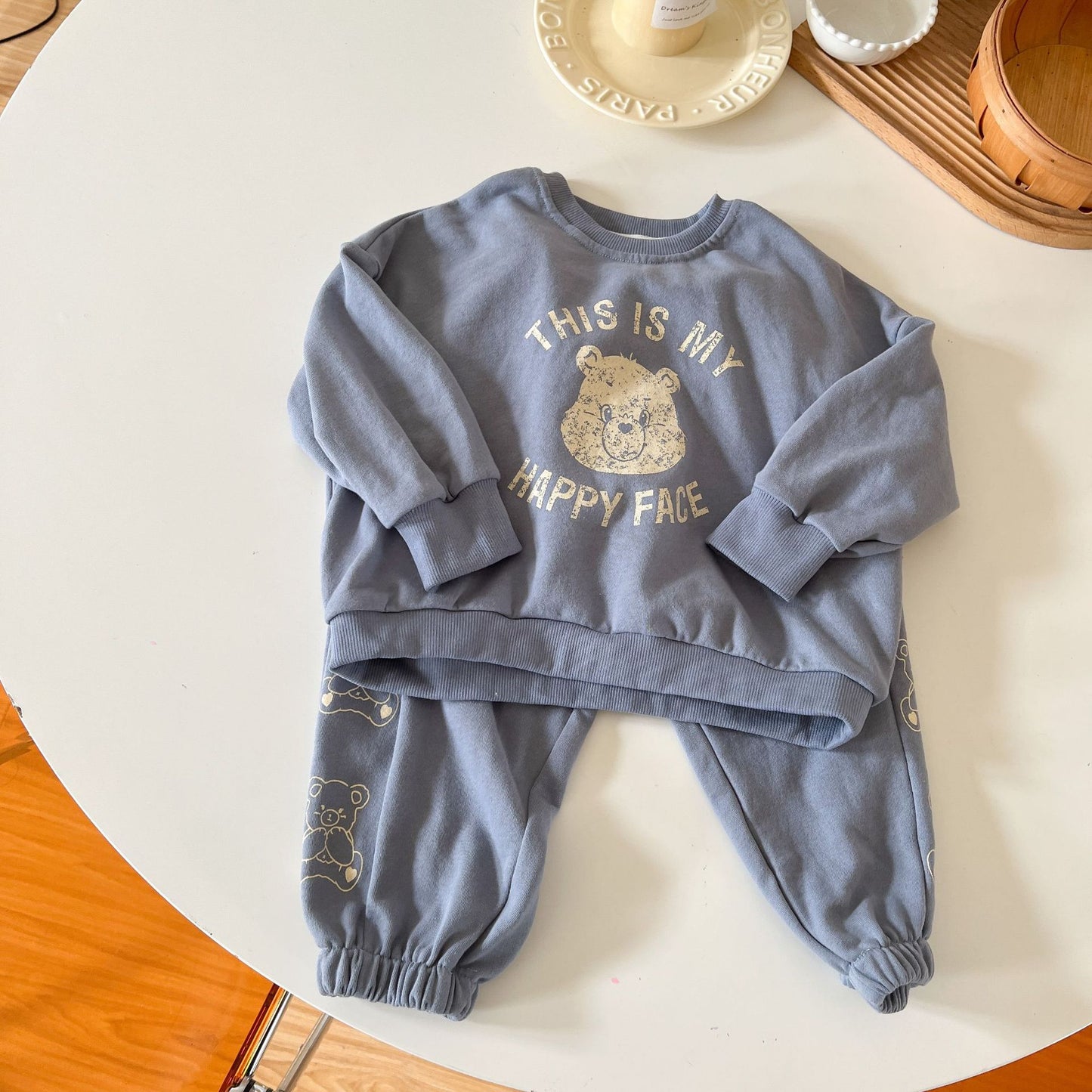 -キッズ くま ベア セットアップ スウェット トレーナー トップス パンツ - mamahalo shop - 長袖セットアップ -  べビー服 - 子供服 - 男の子 - 女の子