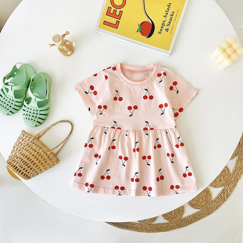 -ベビー キッズ バナナ レモン チェリー 半袖 ワンピース - mamahalo shop - 半袖ワンピース -  べビー服 - 子供服 - 男の子 - 女の子