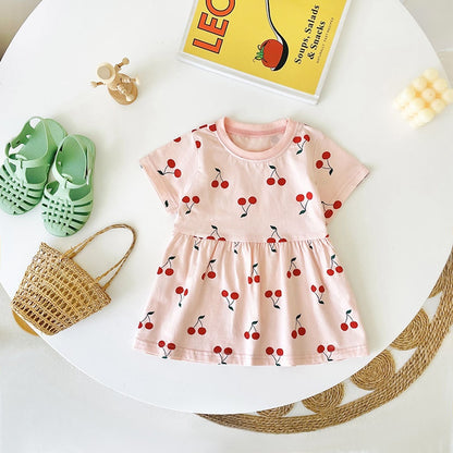 -ベビー キッズ バナナ レモン チェリー 半袖 ワンピース - mamahalo shop - 半袖ワンピース -  べビー服 - 子供服 - 男の子 - 女の子