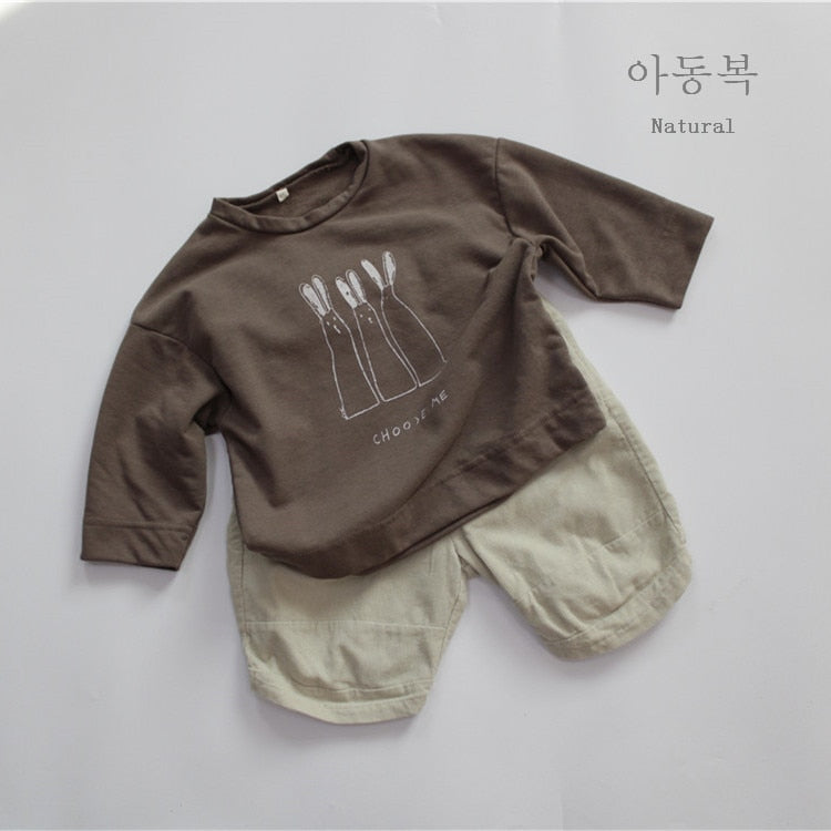 -キッズ うさぎ ラビット 長袖 Tシャツ トップス - mamahalo shop - 長袖Tシャツ -  べビー服 - 子供服 - 男の子 - 女の子