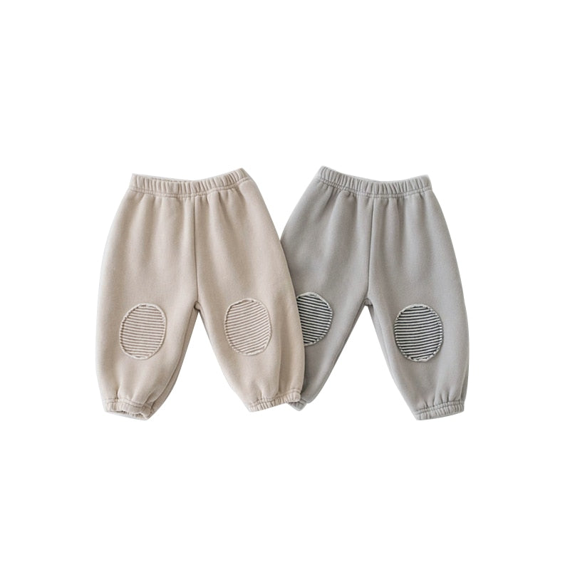 -ベビー キッズ くま耳 フーディ スウェット セットアップ トップス パンツ ボーダーパッチ - mamahalo shop - 長袖セットアップ -  べビー服 - 子供服 - 男の子 - 女の子