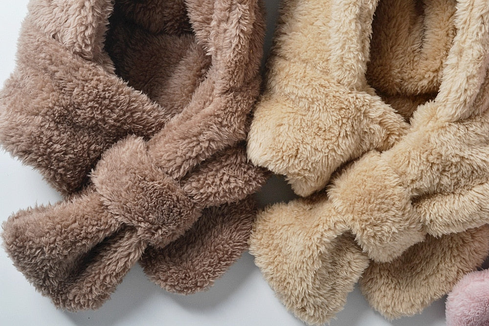 -ベビー キッズ くま耳 フード フーディ 帽子 マフラー - mamahalo shop - ベビー用帽子 -  べビー服 - 子供服 - 男の子 - 女の子