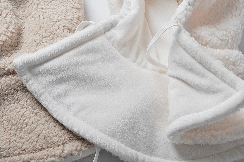 -ベビー くま耳 フーディ フリース 帽子 ポンチョ【mh0001077】 - mamahalo shop - ベビー用帽子 -  べビー服 - 子供服 - 男の子 - 女の子