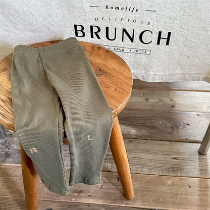 -キッズ RL ロゴ リブ レギンス パンツ 4687B - mamahalo shop - レギンスパンツ -  べビー服 - 子供服 - 男の子 - 女の子