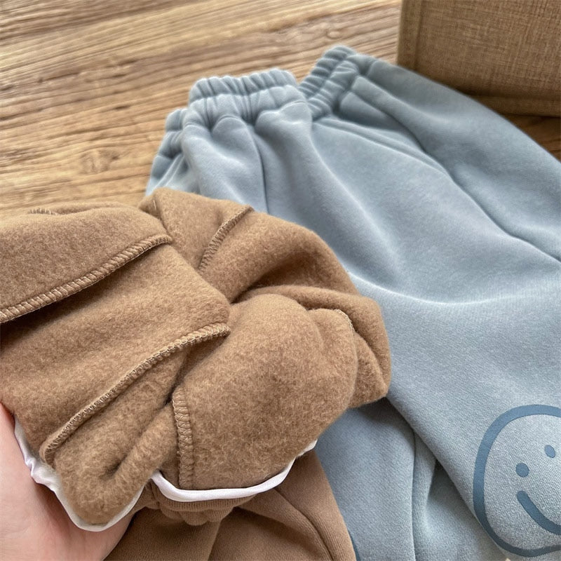 -キッズ フリース スマイル スウェット パンツ - mamahalo shop - ロングパンツ・スウェットパンツ -  べビー服 - 子供服 - 男の子 - 女の子