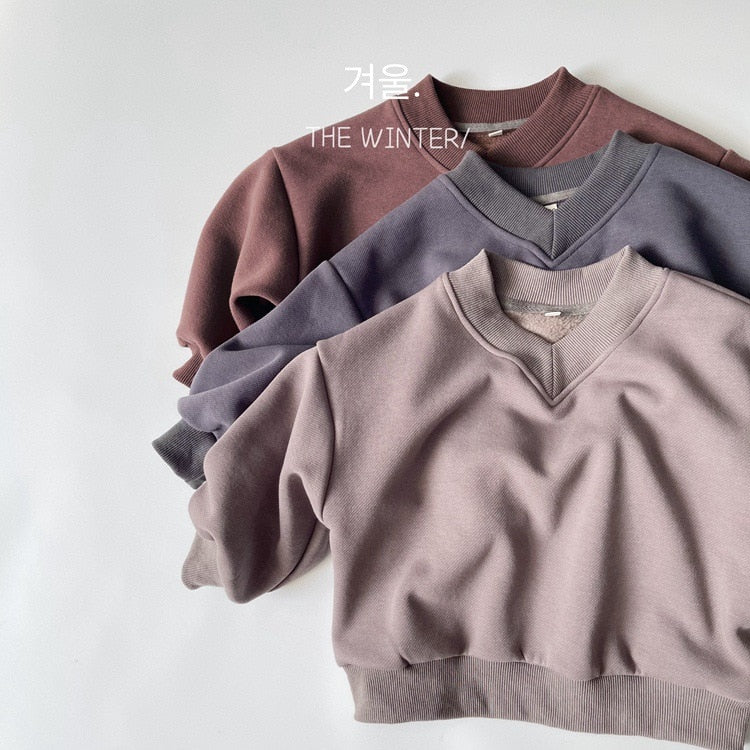 -キッズ 裏フリース スウェット Vネック トレーナー パンツ【mh0001056】 - mamahalo shop - トレーナー・フーディ -  べビー服 - 子供服 - 男の子 - 女の子