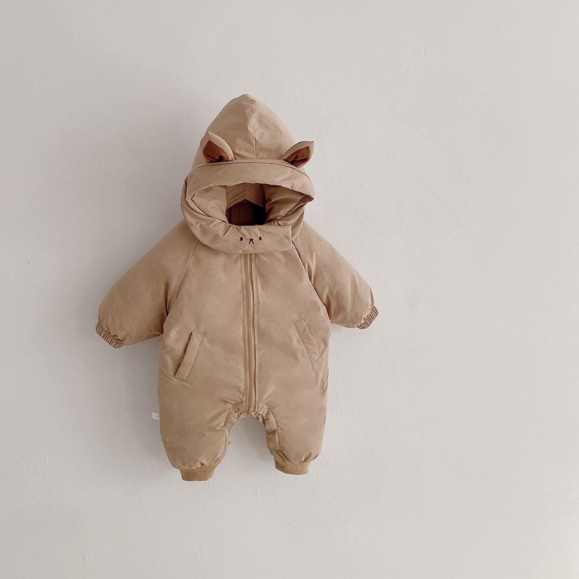 -ベビー くま ねこ 耳付き フーディ アウター ジャンプスーツ 防寒 アウター - mamahalo shop - アウタージャンプスーツ -  べビー服 - 子供服 - 男の子 - 女の子