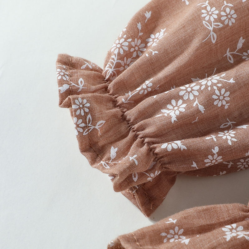 -ベビー フラワー フリル 長袖 スカート ロンパース - mamahalo shop - 長袖ロンパース -  べビー服 - 子供服 - 男の子 - 女の子