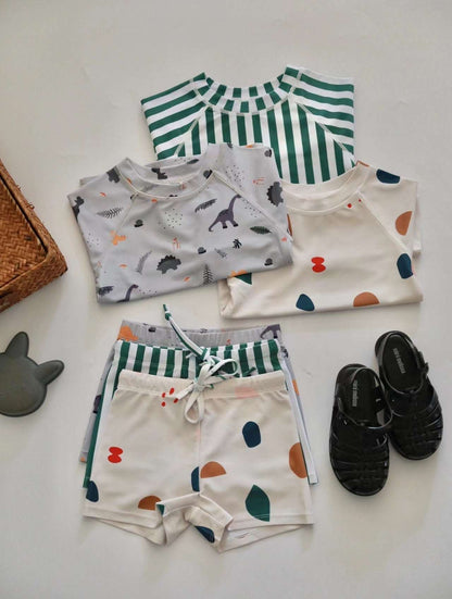 2023新作 キッズ ボーイズ 男の子 セパレート 水着 スイムウェア ラッシュガード 帽子 セット - mamahalo shop - ベビー用水着 - ベビー服 - 子供服 - 男の子 - 女の子