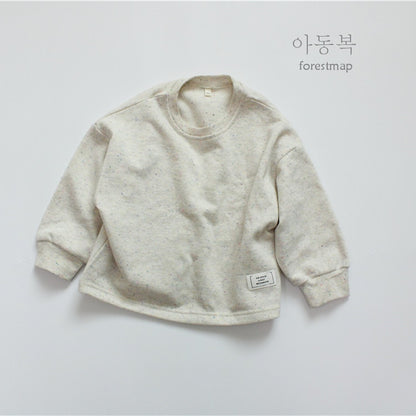 -キッズ シンプル カラーネップ 長袖 スウェットシャツ Tシャツ トップス - mamahalo shop - 長袖Tシャツ -  べビー服 - 子供服 - 男の子 - 女の子