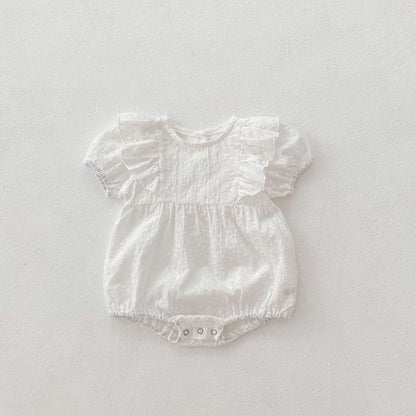 -ベビー レース フリル 半袖 ロンパース【mh0001660】 - mamahalo shop - 半袖ロンパース -  べビー服 - 子供服 - 男の子 - 女の子