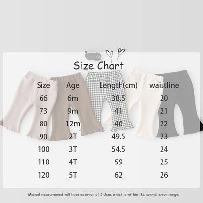-ベビー キッズ チェック 無地 フリル フレア レギンス パンツ【mh0001438】 - mamahalo shop - レギンスパンツ -  べビー服 - 子供服 - 男の子 - 女の子