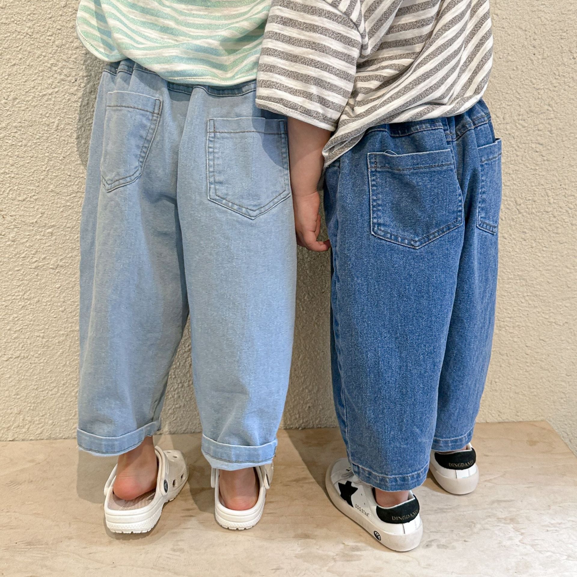 -キッズ デニム ルーズ アンクル パンツ ジーンズ - mamahalo shop - デニムパンツ -  べビー服 - 子供服 - 男の子 - 女の子