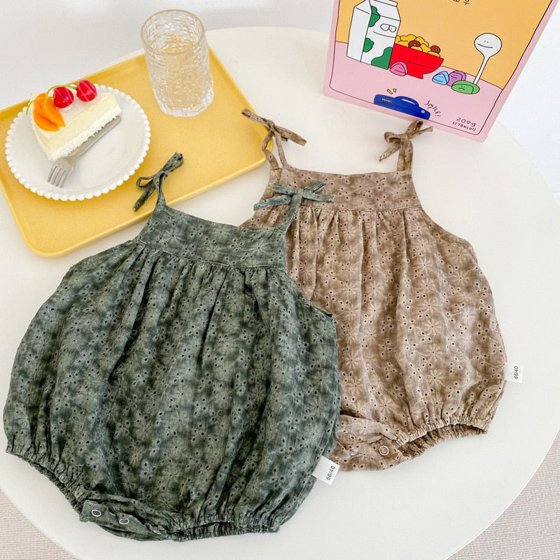 -☺︎ ベビー ボタニカル キャミソール ロンパース - mamahalo shop - ノースリーブロンパース -  べビー服 - 子供服 - 男の子 - 女の子