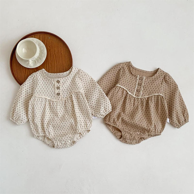 -ベビー レース 長袖 ロンパース ボディスーツ - mamahalo shop - 長袖ロンパース -  べビー服 - 子供服 - 男の子 - 女の子