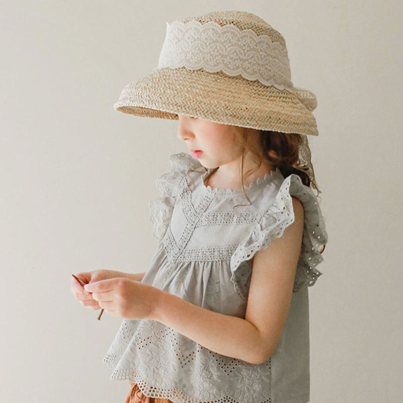 -キッズ レース 透け感 フリル ショートパンツ 半袖 Tシャツ ブラウス トップス - mamahalo shop - ハーフパンツ・ショートパンツ -  べビー服 - 子供服 - 男の子 - 女の子