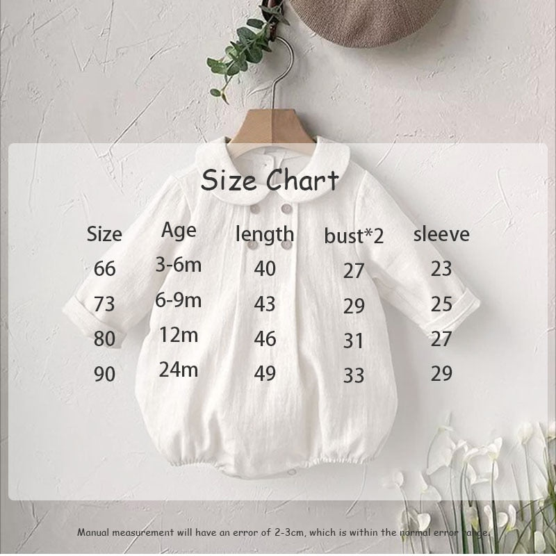 -☺︎ ベビー ボタン 丸襟 ふんわり 長袖 ロンパース - mamahalo shop - 長袖ロンパース -  べビー服 - 子供服 - 男の子 - 女の子