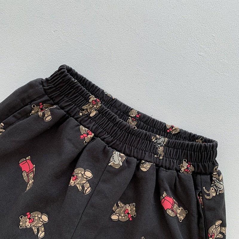 キッズ くま ベア ショートパンツ トラックパンツ - mamahalo shop - ハーフパンツ・ショートパンツ - ベビー服 - 子供服 - 男の子 - 女の子