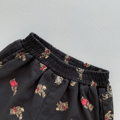 キッズ くま ベア ショートパンツ トラックパンツ - mamahalo shop - ハーフパンツ・ショートパンツ - ベビー服 - 子供服 - 男の子 - 女の子