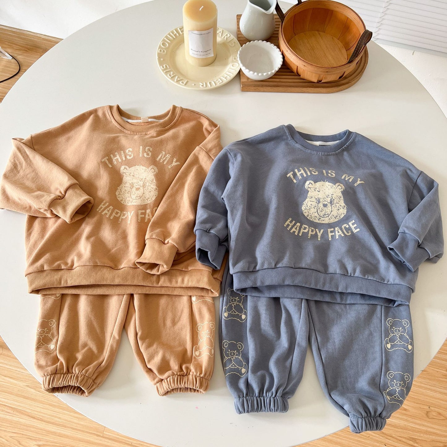 -キッズ くま ベア セットアップ スウェット トレーナー トップス パンツ - mamahalo shop - 長袖セットアップ -  べビー服 - 子供服 - 男の子 - 女の子