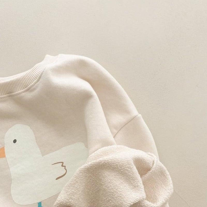 -ベビー あひる セットアップ スウェット トップス パンツ - mamahalo shop - 長袖セットアップ -  べビー服 - 子供服 - 男の子 - 女の子