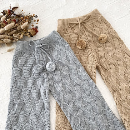 -キッズ ニット ワイドレッグパンツ フレアパンツ - mamahalo shop - ロングパンツ・スウェットパンツ -  べビー服 - 子供服 - 男の子 - 女の子