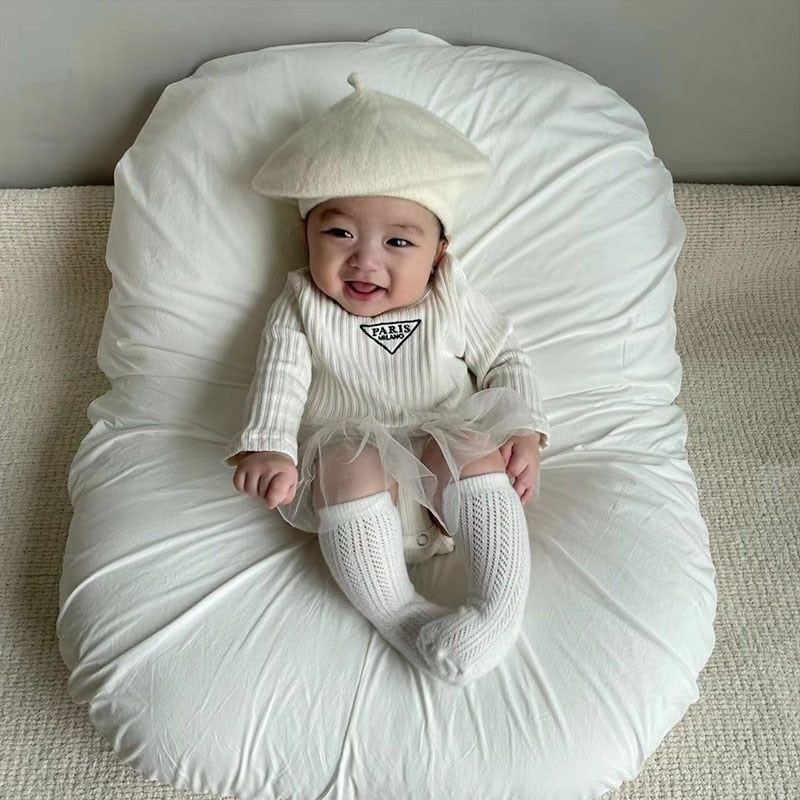 -ベビー チュチュスカート PARIS ロゴ 長袖 ロンパース - mamahalo shop - 長袖ロンパース -  べビー服 - 子供服 - 男の子 - 女の子