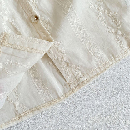 -☺︎ ベビー セットアップ フラワー 刺繍 レース 半袖 ブラウス ブルマ - mamahalo shop - 半袖セットアップ -  べビー服 - 子供服 - 男の子 - 女の子