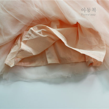 キッズ チュチュ チュール 長袖 パフスリーブ ドレス ワンピース - mamahalo shop - 長袖ワンピース - ベビー服 - 子供服 - 男の子 - 女の子