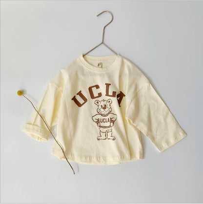 -キッズ UCLA くま ベア 長袖 Tシャツ ロンT トップス【mh0001557】 - mamahalo shop - 半袖Tシャツ -  べビー服 - 子供服 - 男の子 - 女の子