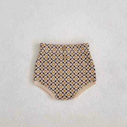 -ベビー レトロフラワー ニット 長袖 カーディガン ジャケット ブルマ パンツ - mamahalo shop - カーディガン・パーカー -  べビー服 - 子供服 - 男の子 - 女の子