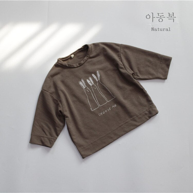 -キッズ うさぎ ラビット 長袖 Tシャツ トップス - mamahalo shop - 長袖Tシャツ -  べビー服 - 子供服 - 男の子 - 女の子