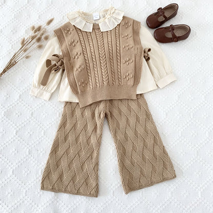 -キッズ ニット ワイドレッグパンツ フレアパンツ - mamahalo shop - ロングパンツ・スウェットパンツ -  べビー服 - 子供服 - 男の子 - 女の子