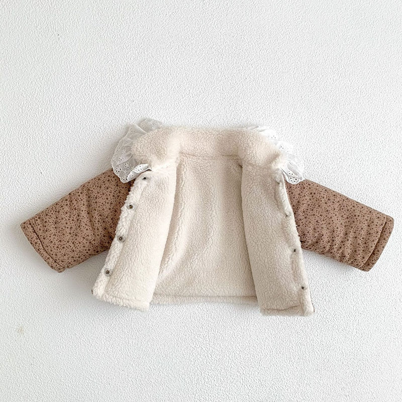 -ベビー フラワー レース 裏ボアフリース ジャケット コート アウター - mamahalo shop - ショートコート・ジャケット・ジャンパー -  べビー服 - 子供服 - 男の子 - 女の子