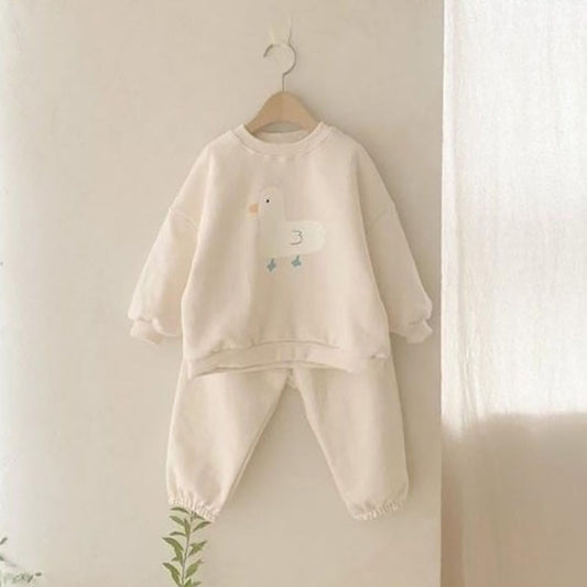 -ベビー あひる セットアップ スウェット トップス パンツ - mamahalo shop - 長袖セットアップ -  べビー服 - 子供服 - 男の子 - 女の子